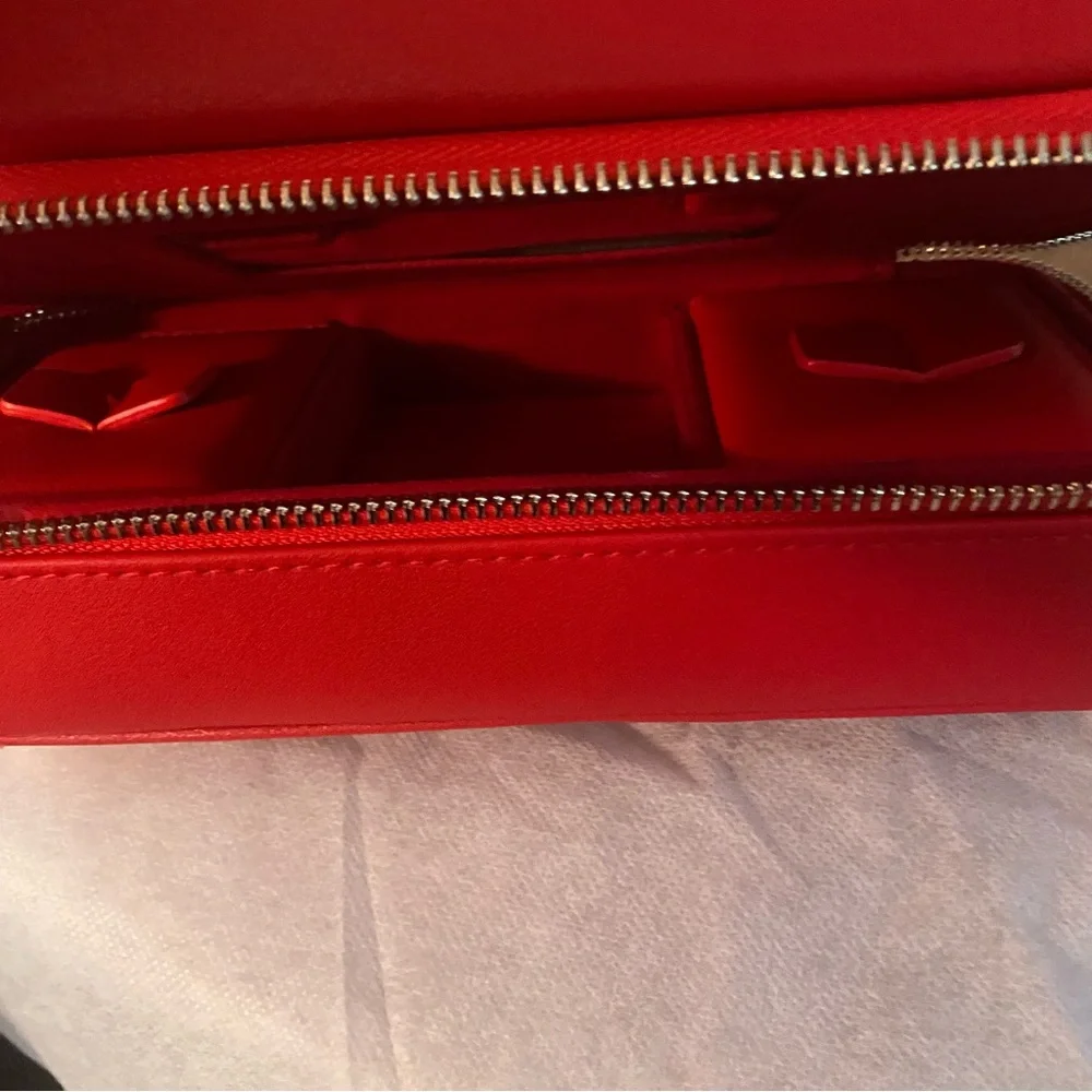 Brouk & Co Duo Travel Organizer Red Jewelry Cosmetics Zipper Case New NIB